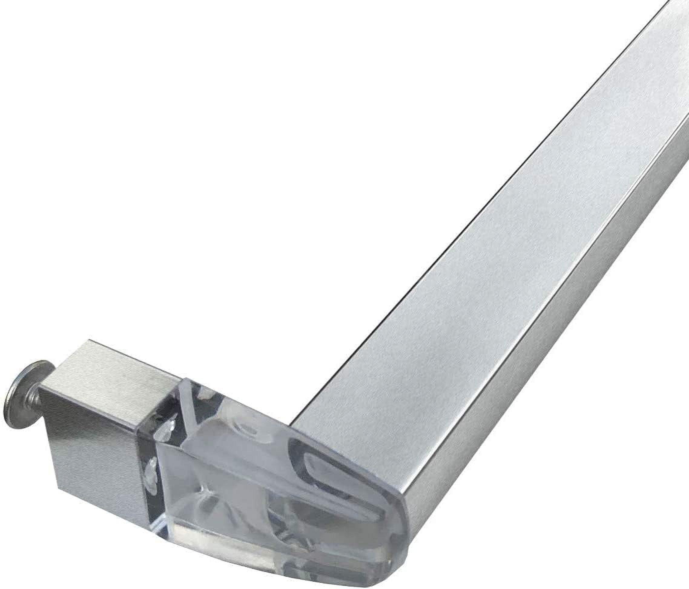 Gordon Glass 25" Long Brushed Nickel Framed Sliding Shower Door Towel Bar with Clear Acrylic Brackets