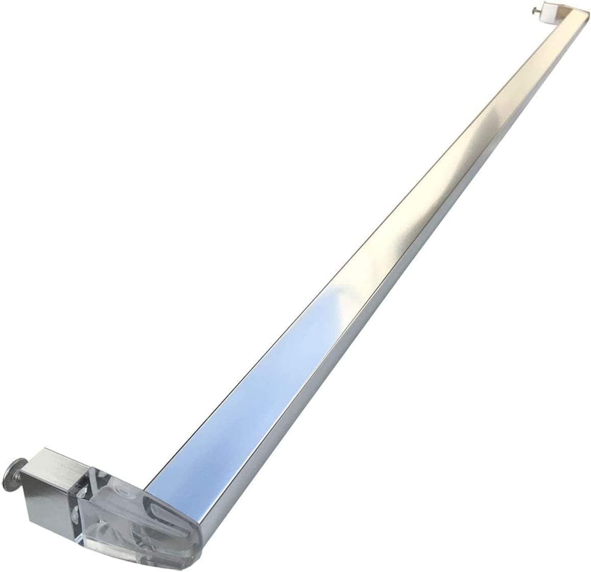 25" Chrome Shower Door Towel Bar with Clear Acrylic Brackets