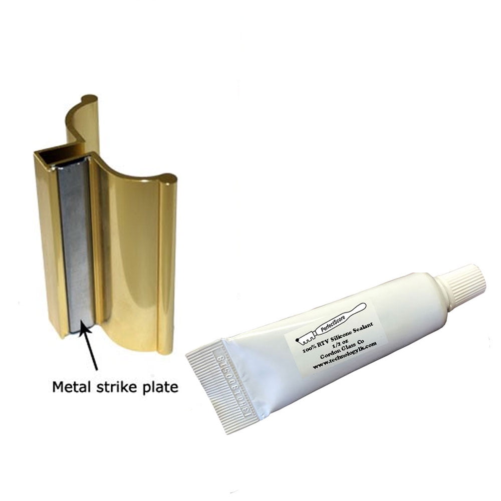 Gordon Glass® 3" Bright Gold Frameless Shower Door Handle with Metal