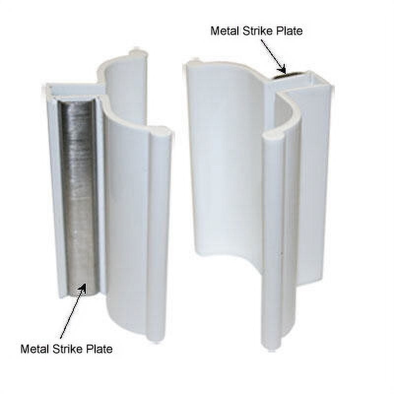 Gordon Glass 3" White Frameless Shower Door Handle with Metal Strike