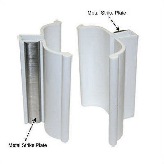 Gordon Glass 3" White Frameless Shower Door Handle with Metal Strike