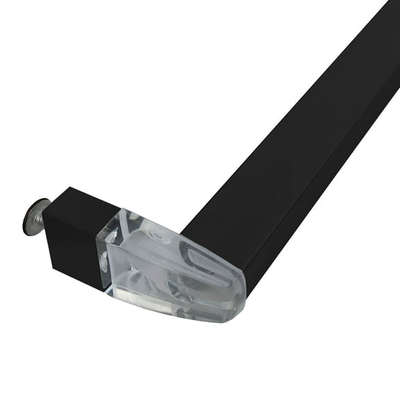 Gordon Glass 30" Long Matte Black Framed Sliding Shower Door Towel Bar with Clear Acrylic Brackets