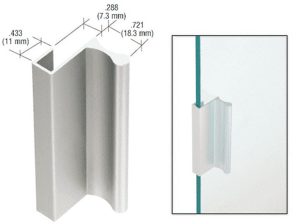 6" Satin Aluminum and Glass Pull Handle for Sliding Doors