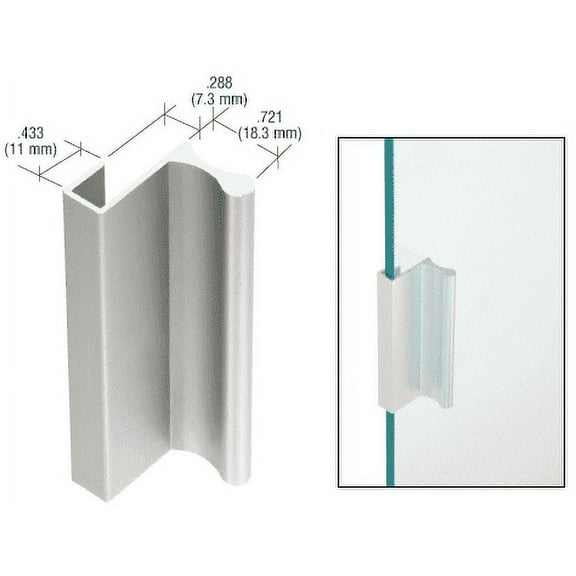 Gordon Glass 6" Satin Anodized Aluminum Pull with 7/16" Lip for Sliding Glass and Panel Doors