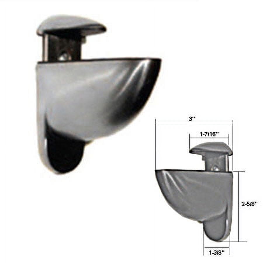 Gordon Glass® Brushed Stainless Finish Maxi Adjustable Glass Shelf Brackets - Pair