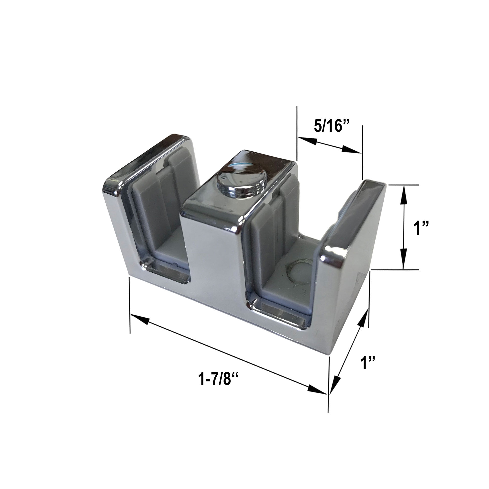 Gordon Glass™ Chrome Shower Door Guide for Sliding Frameless Glass 3/16