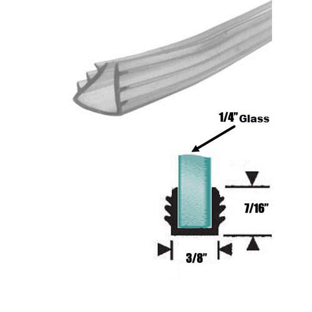 Gordon Glass® Clear Shower Door Replacement Glazing Vinyl for 1/4