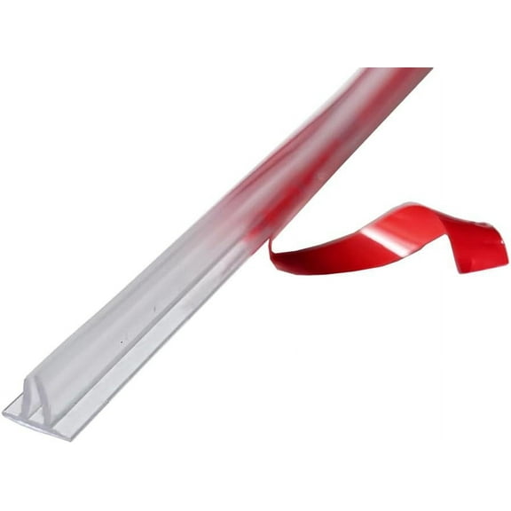 Gordon Glass Double-Leg Clear Vinyl Seal with Pre-Applied Self-Adhesive Backing for Frameless Shower Doors - 73" Long