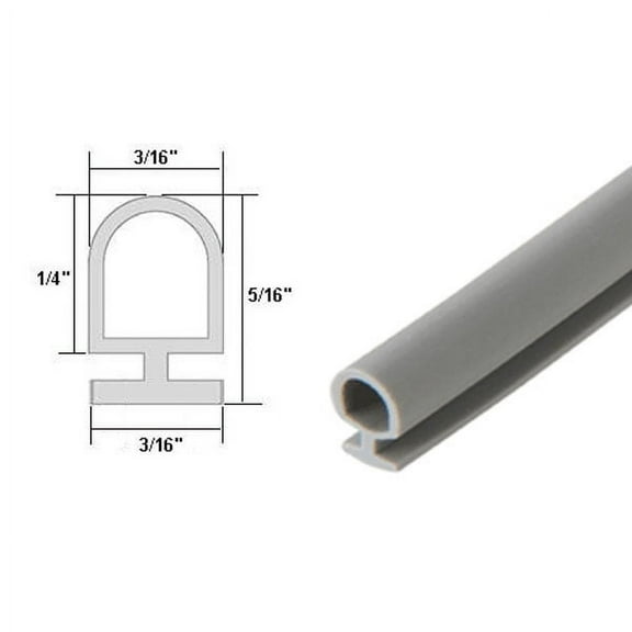 Gordon Glass Gray Vinyl Shower Door Bulb Seal - 84 in long