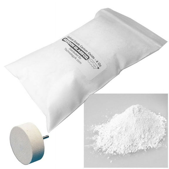 Gordon Glass® Optical Grade High Purity Cerium Oxide Polishing Compound - 4 Oz and 2" Felt Polishing Wheel Kit