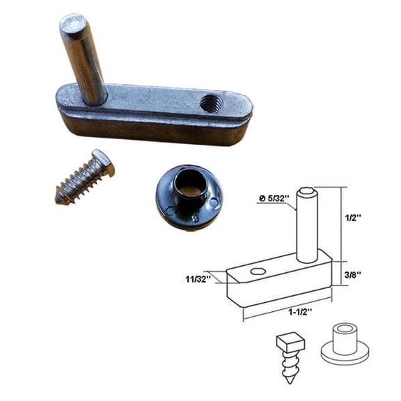 Gordon Glass Pivot Block with 1/2" Pin for Framed Swing Shower Door