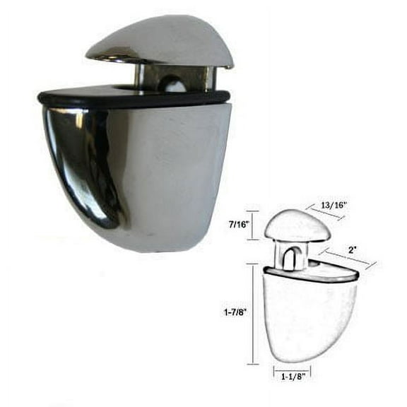 Gordon Glass Polished Chrome Finish Midi Adjustable Glass Shelf Brackets - Pair