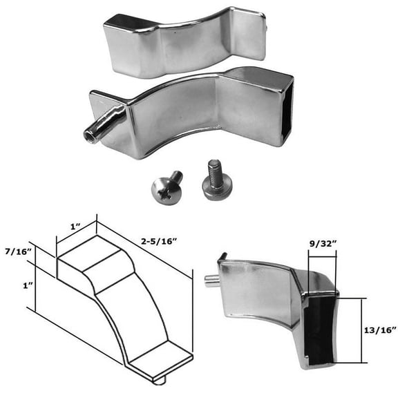 Gordon Glass Polished Chrome Sliding Shower Door and Tub Enclosure Towel Bar Brackets - Set of 2