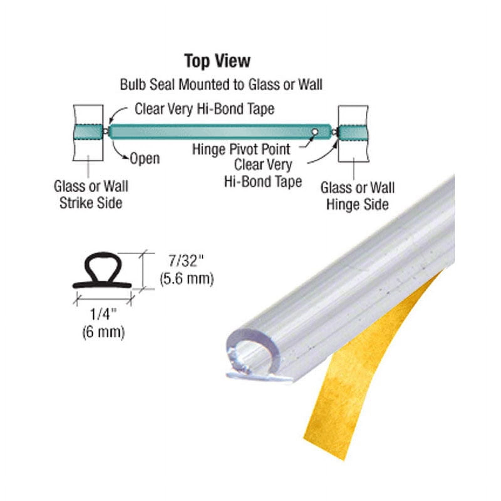 Gordon Glass® Translucent Vinyl Bulb Seal with Pre-Applied Tape for 7/32" Gap - 95 in long - Pack of 3