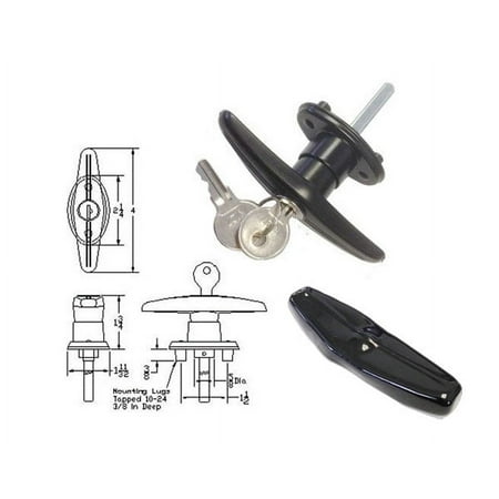 Gordon Glass® Truck Cap Locking T-Handle with Dust Cover - Counter Clockwise