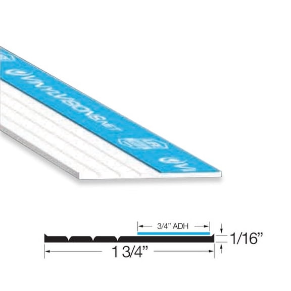 Gordon Glass White 1-3/4" TRIMQUICK Flat Vinyl, 8 ft Long - Pack of 2