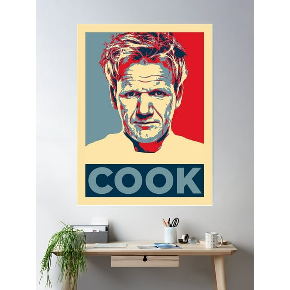 Gordon Ramsay - Cook Poster Wall Art, Modern Wall Decor For Living Room Bedroom, 8x12 UNFRAMED