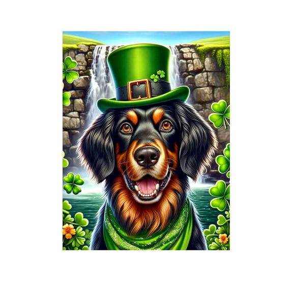 Gordon Setter - Best of Breed DCR Saint Patricks Day House Flag 28" x 40"
