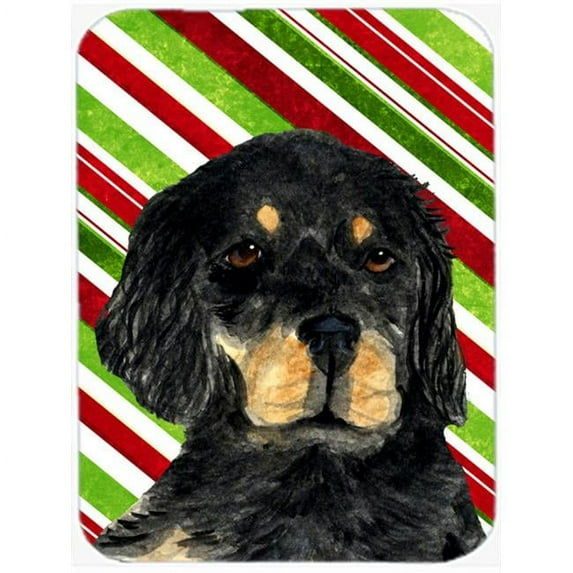 Gordon Setter Candy Cane Holiday Christmas Glass Cutting Board - Large