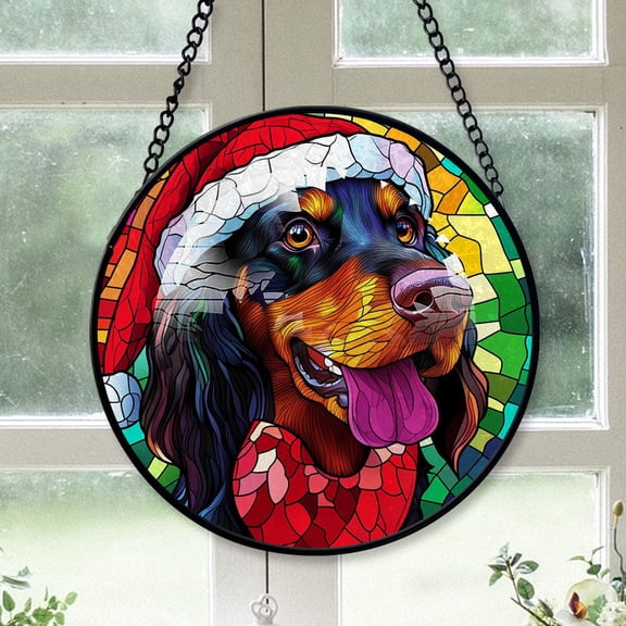 Gordon Setter Christmas Dog Ornament Christmas 2025 - Gordon Setter Dog Gifts, Christmas Tree Stained Glass, Dog Christmas Gifts, Christmas Decor