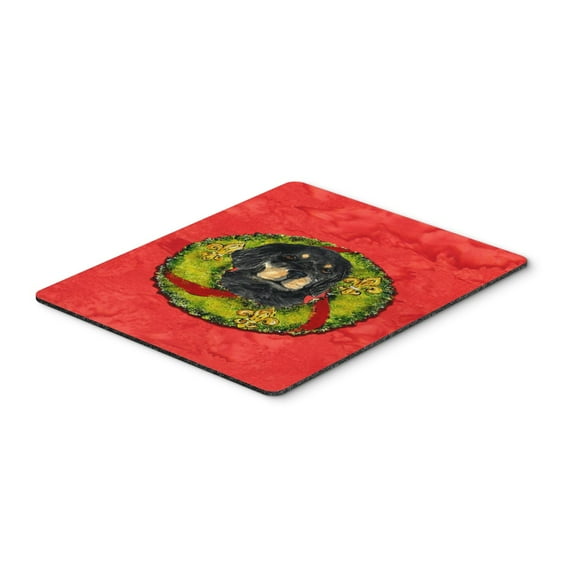 "Gordon Setter Cristmas Wreath Mouse Pad Hot Pad or Trivet"
