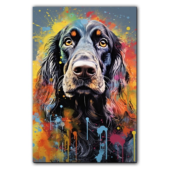 Gordon Setter Dog Cat Portrait Watercolor Painting Custom Canvas/Framed Canvas Prints - Wall Art for Home Decoration, Memorial Gift for Pet Lovers Dog Moms, home decor living room