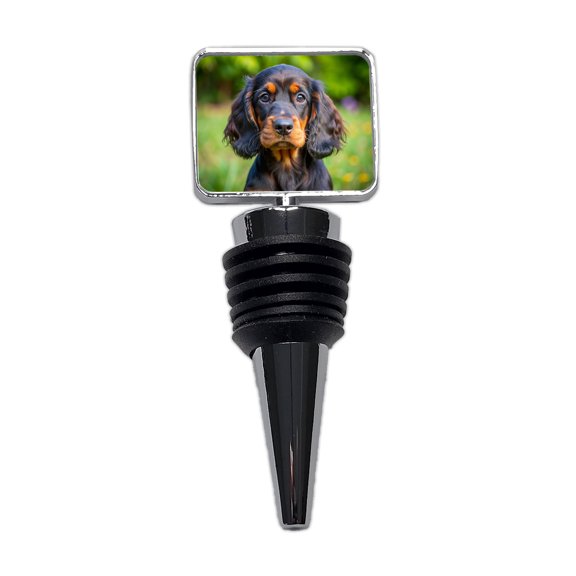 Gordon Setter Dog Puppy Photo Wine Bottle Stopper Cap Plug