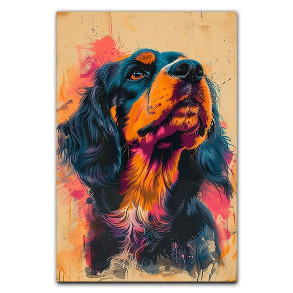 Gordon Setter Dog Wall Art Gordon Setter Picture Poster Print Funny Colorful Animal Pop Artwork for Living Room Bedroom Bathroom Home Decor