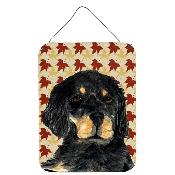 Gordon Setter Fall Leaves Portrait Aluminium Metal Wall or Door Hanging Prints