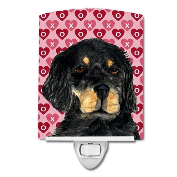 Gordon Setter Hearts Love & Valentines Day Portrait Ceramic Night Light
