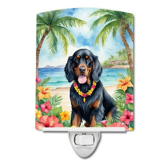 Gordon Setter Luau Ceramic Night Light 4 in x 6 in