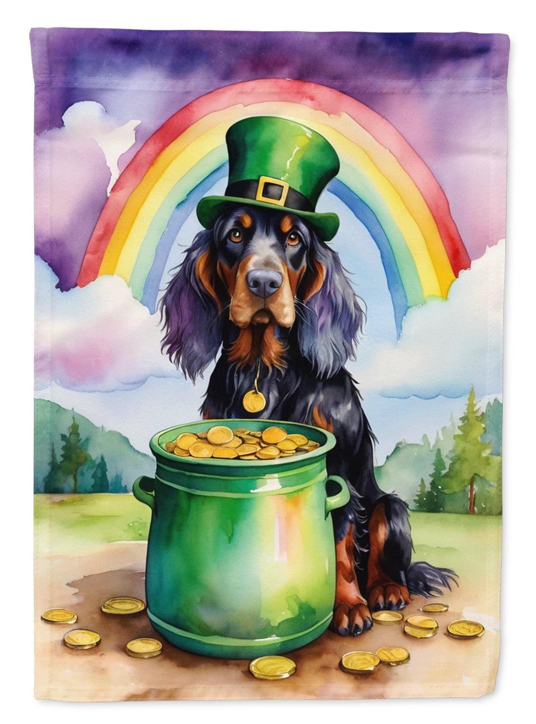 Gordon Setter St Patrick's Day House Flag 28 in x 40 in
