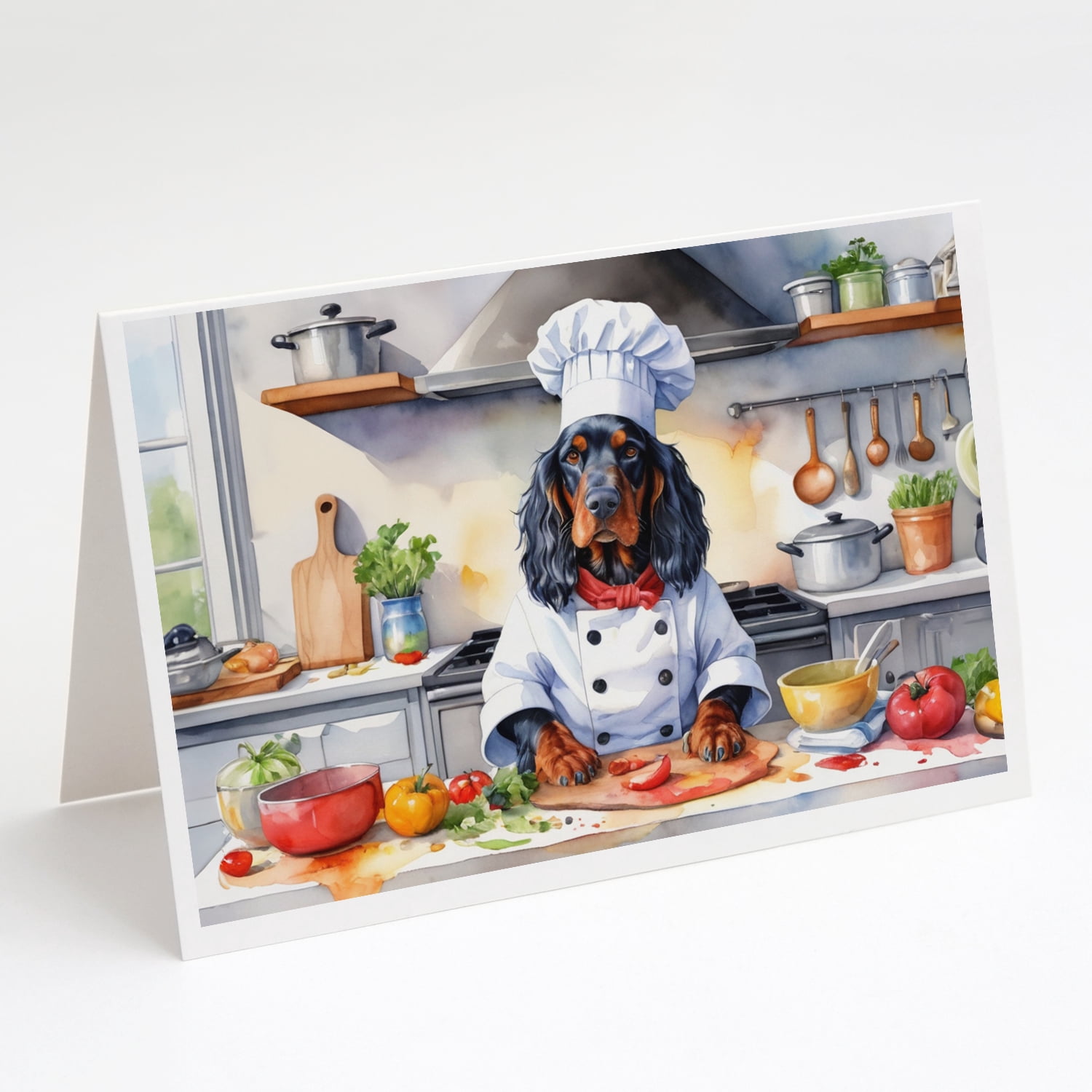 Gordon Setter The Chef Greeting Cards Pack of 8 7 in x 5 in