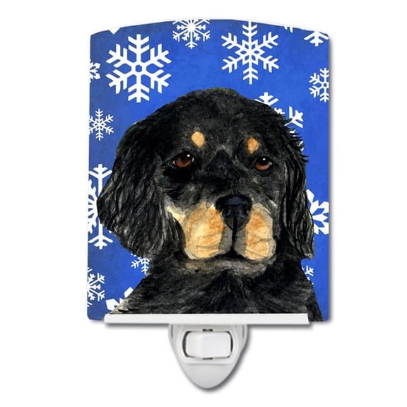 Gordon Setter Winter Snowflakes Holiday Ceramic Night Light