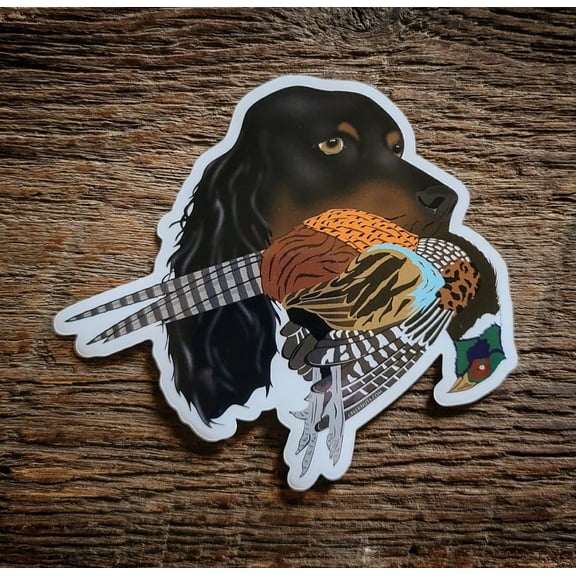 Gordon Setter with Pheasant Sticker Decal