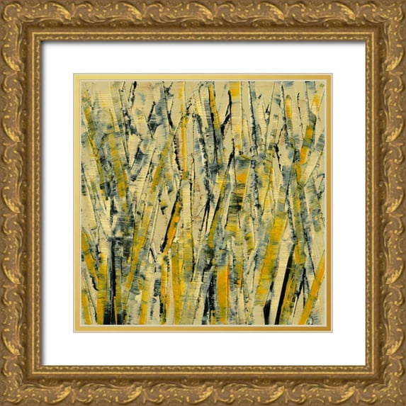Gordon, Sharon 15x15 Gold Ornate Wood Framed with Double Matting Museum Art Print Titled - Birches III
