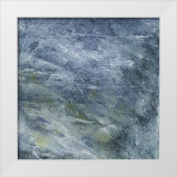 Gordon, Sharon 26x26 White Modern Wood Framed Museum Art Print Titled - Encaustic Tile in Blue II