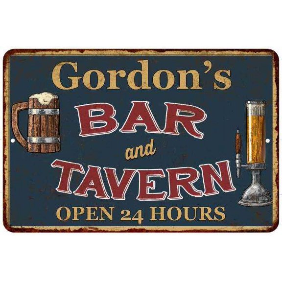 Gordon's Green Bar & Tavern Rustic Sign Decor 8x12 208120047591