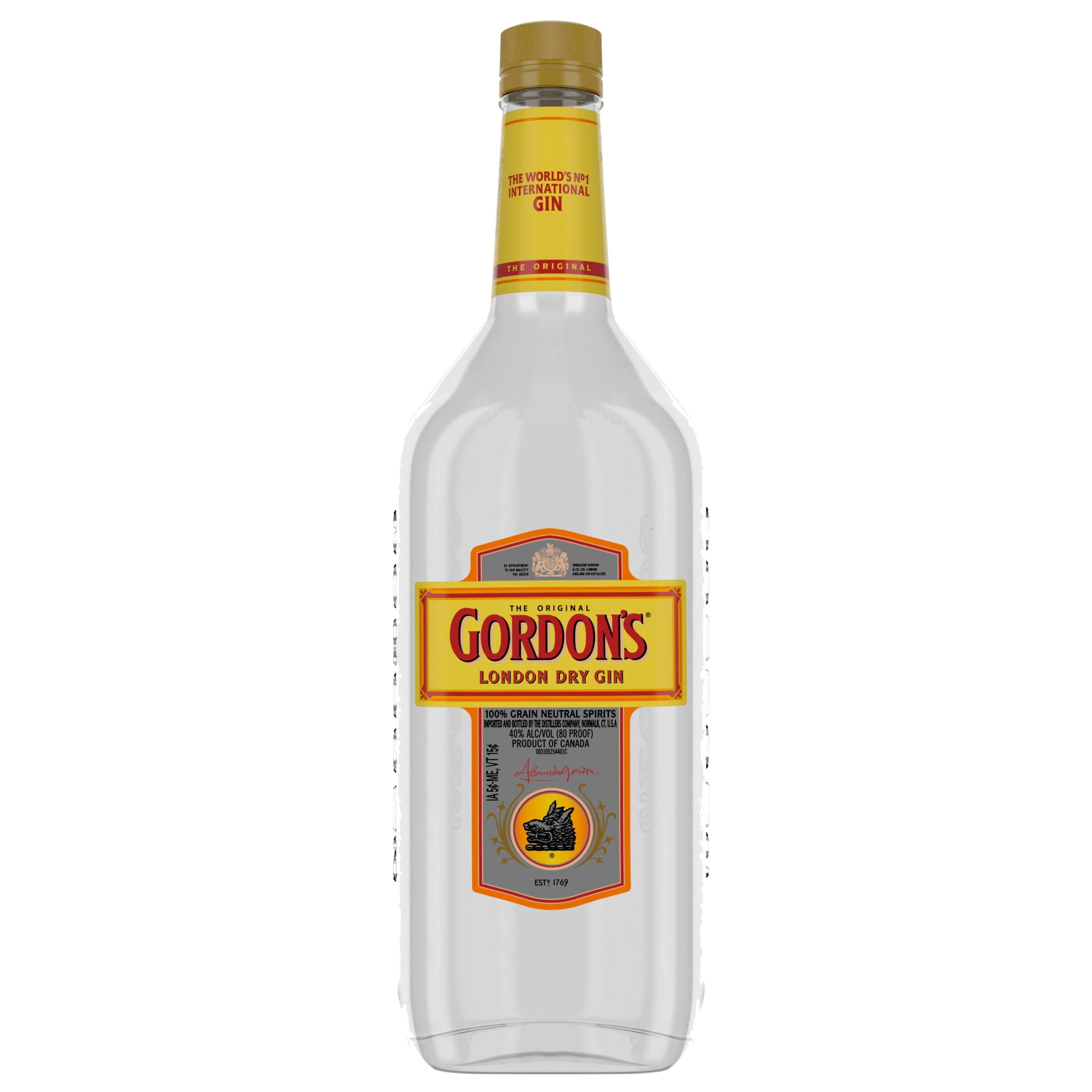 Gordon's London Dry Gin, 1 L, 40% ABV - Walmart.com