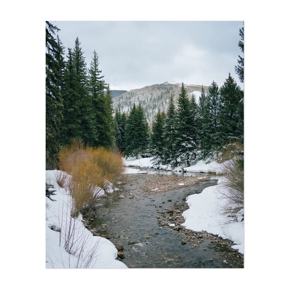 Gore Creek, Vail - Vail Colorado Photography Winter Landscape Nature Forest Snow Scenic Mountain Unframed Wall Art Print 6 x 8 inches