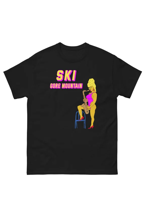 Gore Mountain Ski Saxophone Lady Skier Skiing T-Shirt
