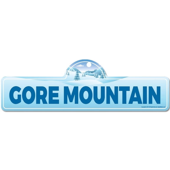 Gore Mountain Street Sign | Indoor/Outdoor | Skiing Skier Snowboarder Décor for Ski Lodge Cabin Mountian House | SignMission personalized gift