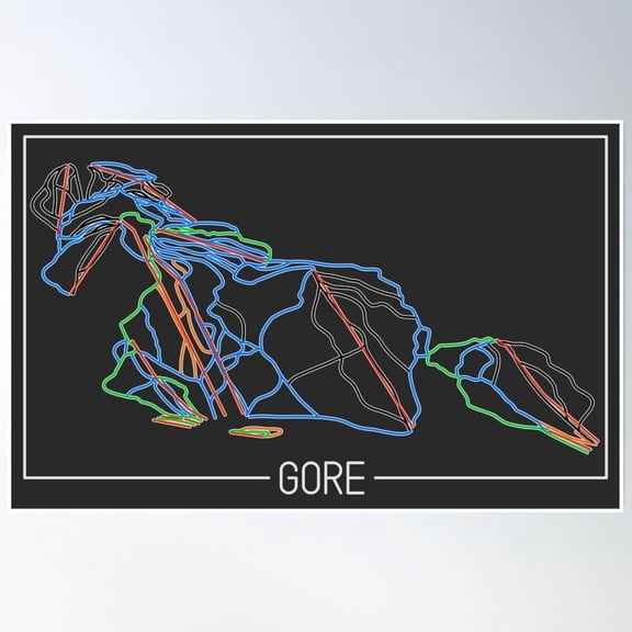 Gore Mountain Trail Rating Map Poster Wall Art Modern Wall Decor