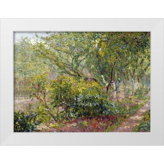 Gore, Spencer Frederick 14x11 White Modern Wood Framed Museum Art Print Titled - Garth House, Hertingfordbury