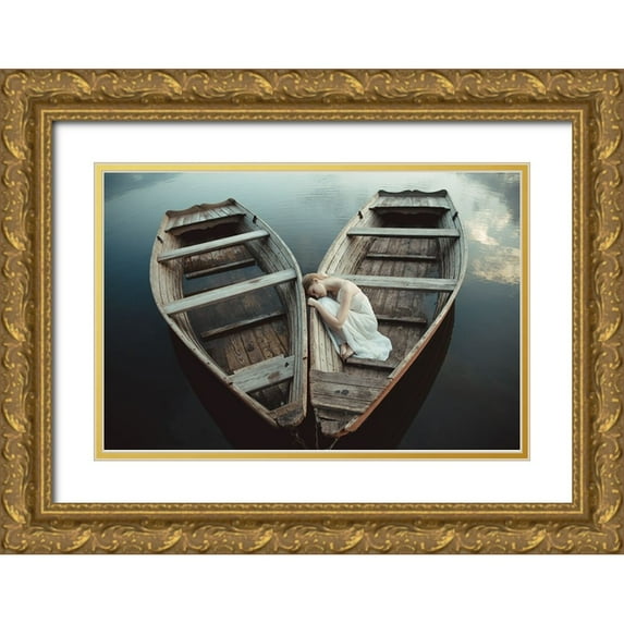 Gorecka, Dorota 24x17 Gold Ornate Wood Framed with Double Matting Museum Art Print Titled - Boats