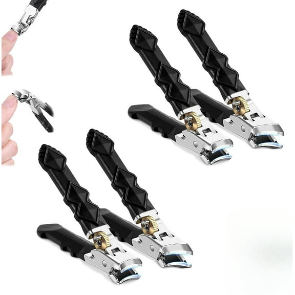 Goredny Orthoclip, 2025 Upgraded Graddi Orthoclip, 180° Wide Jaw Thick Nail Clipper with Straight & Angled Blades, Long Handle, Anti-Splash, Easy to Clean for Seniors and Hard Nails