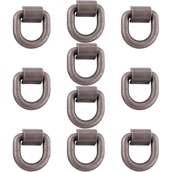 Goreks Weld on D Ring Mount 5/8 Inch Tie Down Anchor with Bracket, 18,000 Pounds Break Strength | for Trailers, Trucks, and Cargo Tie Downs (Pack of 10)