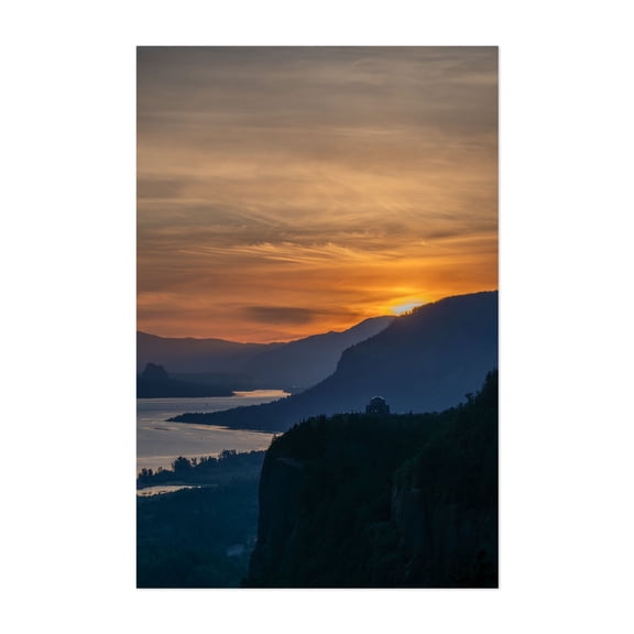 Gorge at Dawn - Photography Sunset Landscape Scenic Nature Mountain Silhouette Unframed Wall Art Print 12 x 18 inches