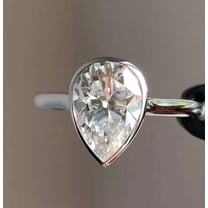 Gorgeous 1 CT Pear Cut Ring Engagement Moissanite Diamond Ring Forever one Her Birthday Gift Ring