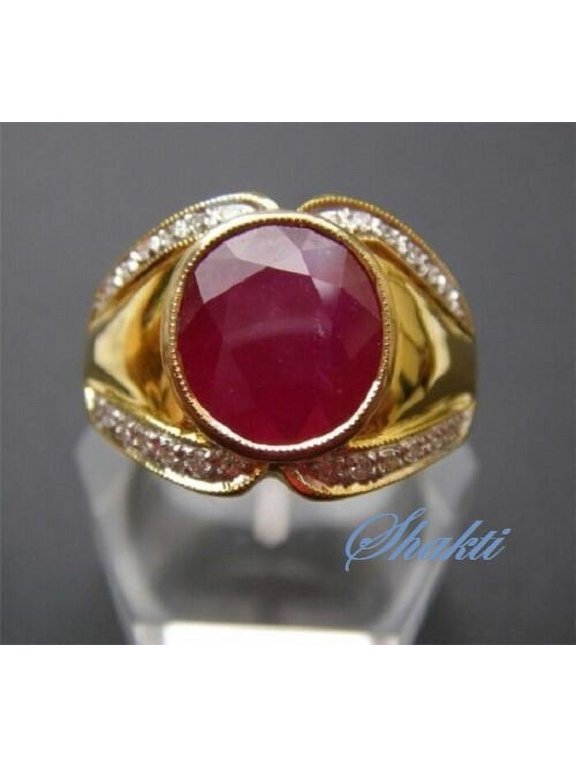 Gorgeous! 4 Ct Certified Natural Burma Ruby Engagement Ring, Handmade Royal Wedding Ring, 14k Gold Birthday Ring, Lover Valentine's Day Gift